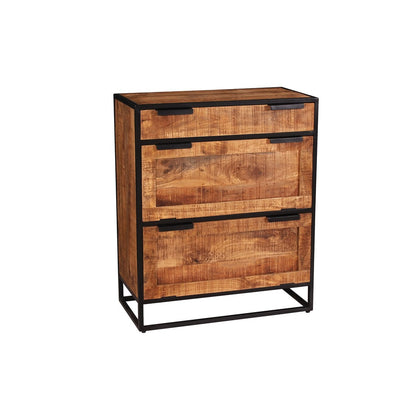 Schuhschrank aus Mangoholz mit Schublade, 40 × 80 × 96 cm | VIA X SELECTION
