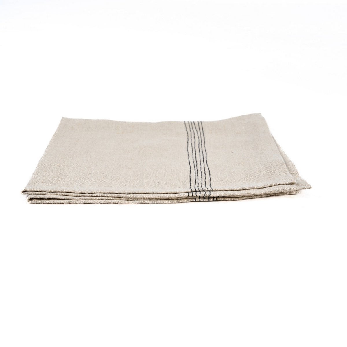 Leinenserviette in Natur und Schwarz, 45 × 45 cm | VIA X SELECTION