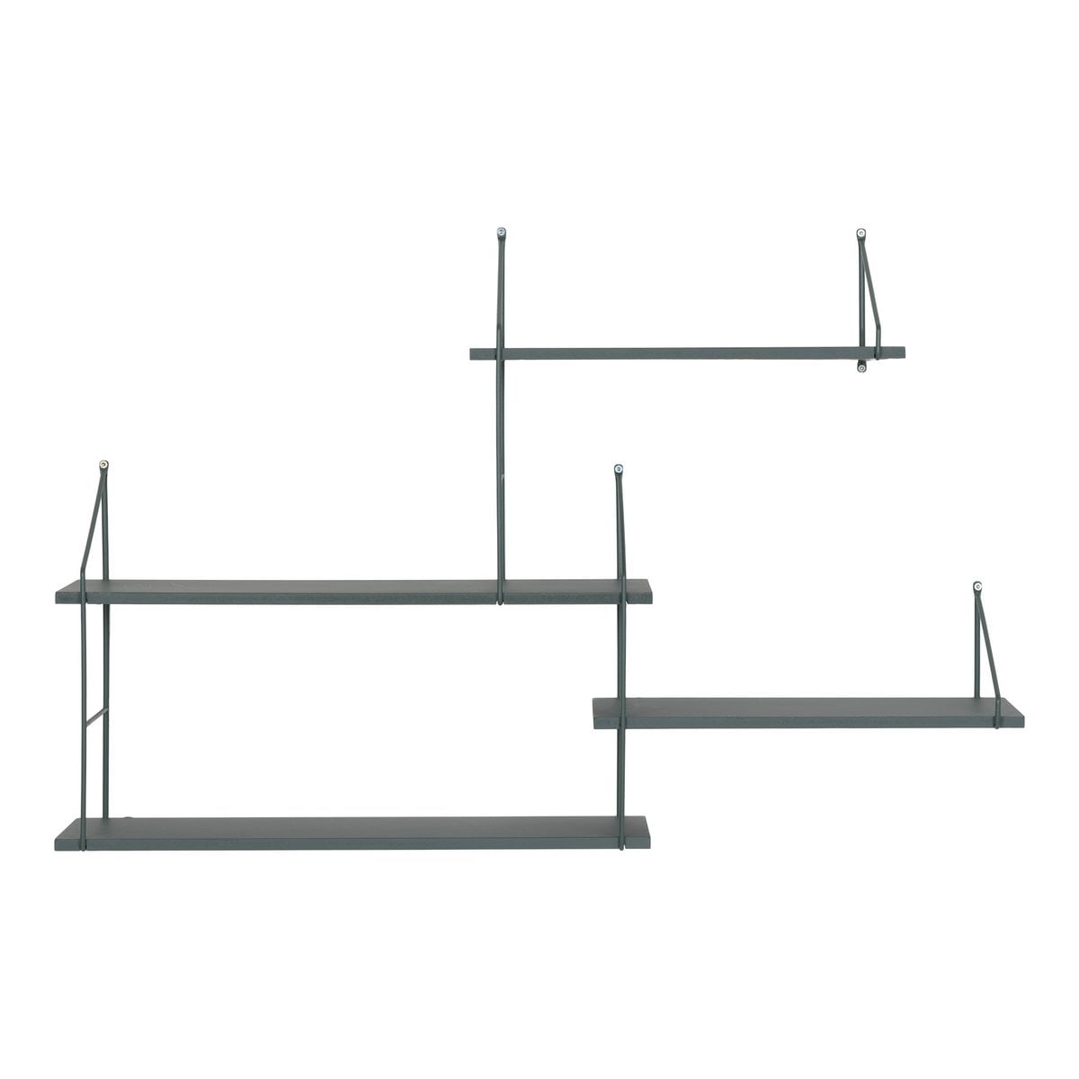 Wandregal mit 4 Ablagen grün 99 × 17,5 × 62 cm | VIA X SELECTION
