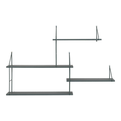 Wandregal mit 4 Ablagen grün 99 × 17,5 × 62 cm | VIA X SELECTION