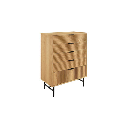 Hohe Kommode mit Eichenfront, 40 × 80 × 113 cm | VIA X SELECTION
