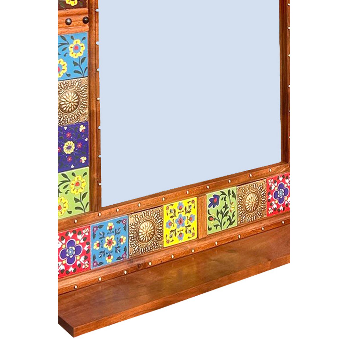Wandspiegel mit Kachelrahmen und Ablage 65 × 80,5 cm | VIA X SELECTION