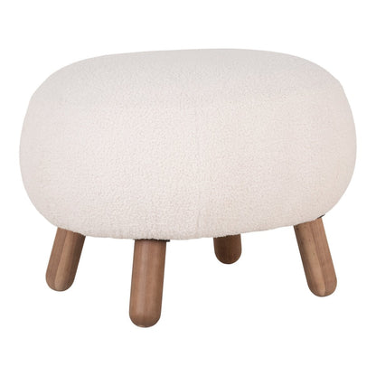 Fußhocker in Lammfelloptik Weiß | VIA X SELECTION