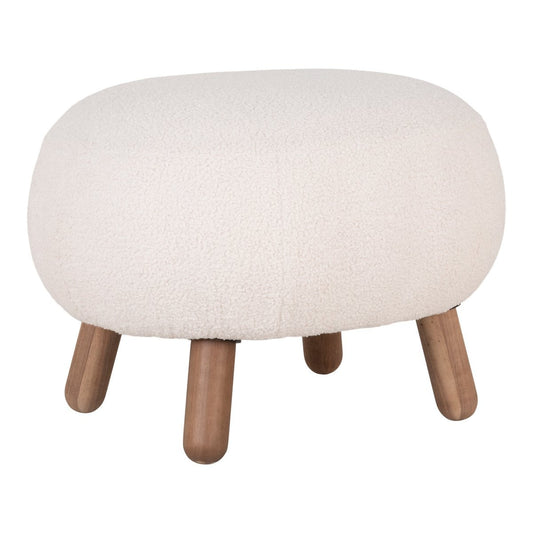 Fußhocker in Lammfelloptik Weiß | VIA X SELECTION