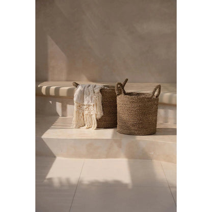Korb aus Seegras natur, 37 × 37 × 47 cm | VIA X SELECTION