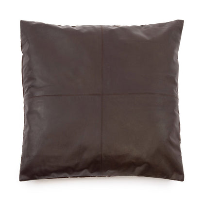 Kissenbezug aus Leder in Schokobraun, 60 × 60 cm | VIA X SELECTION
