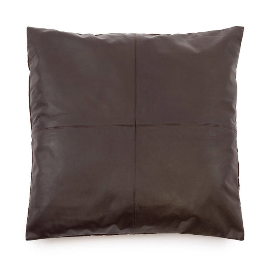 Kissenbezug aus Leder in Schokobraun, 60 × 60 cm | VIA X SELECTION