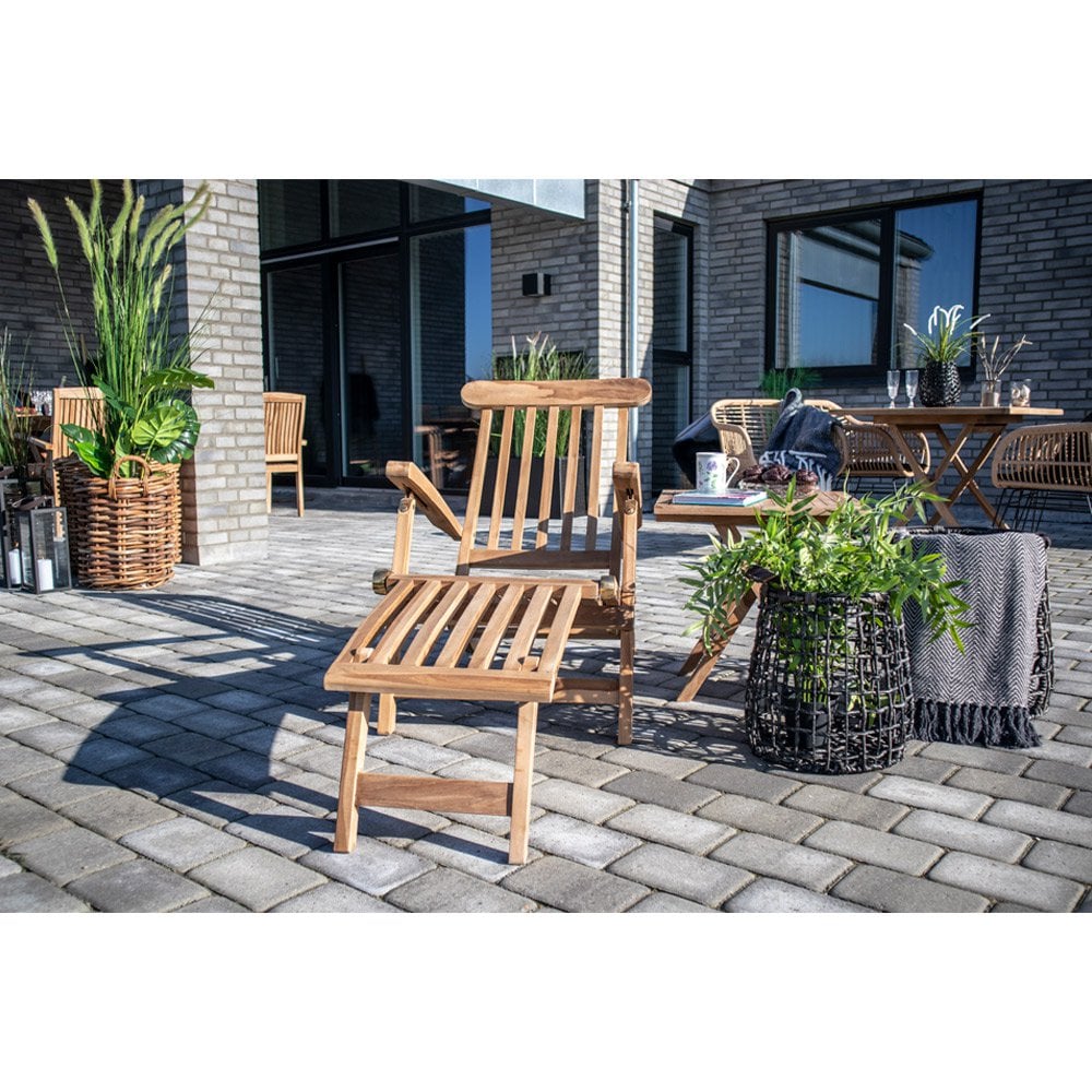 Outdoor-Liegestuhl aus Teakholz mit verstellbarer Rückenlehne | VIA X SELECTION