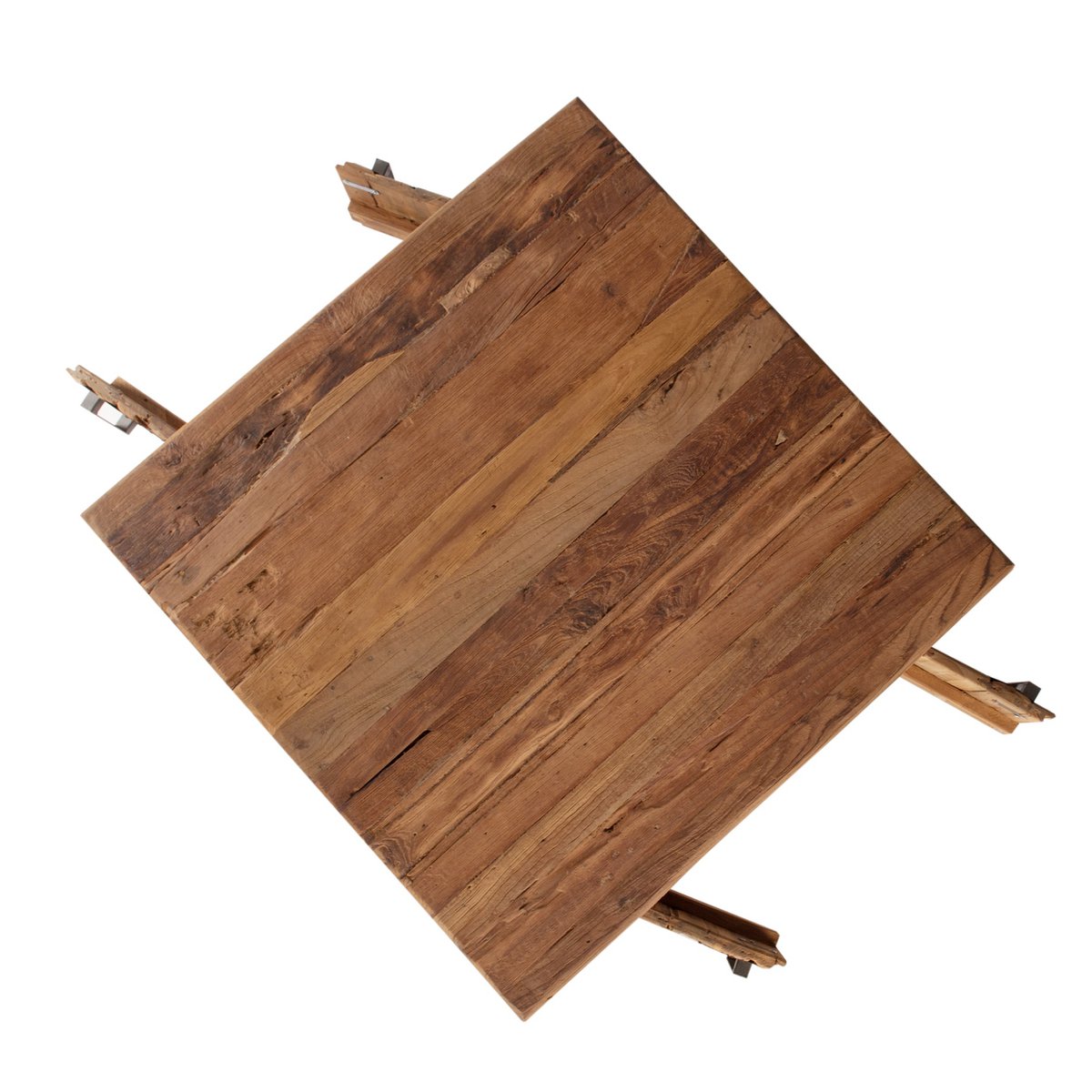 Couchtisch-Truhe aus recyceltem Teakholz und Metall, 85 × 85 × 40 cm | VIA X SELECTION