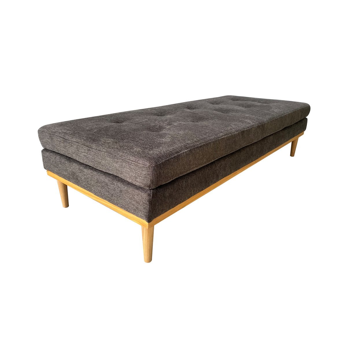 Daybed aus anthrazitfarbenem Strukturstoff mit Nackenrolle | VIA X SELECTION