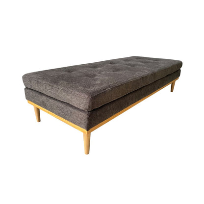 Daybed aus anthrazitfarbenem Strukturstoff mit Nackenrolle | VIA X SELECTION