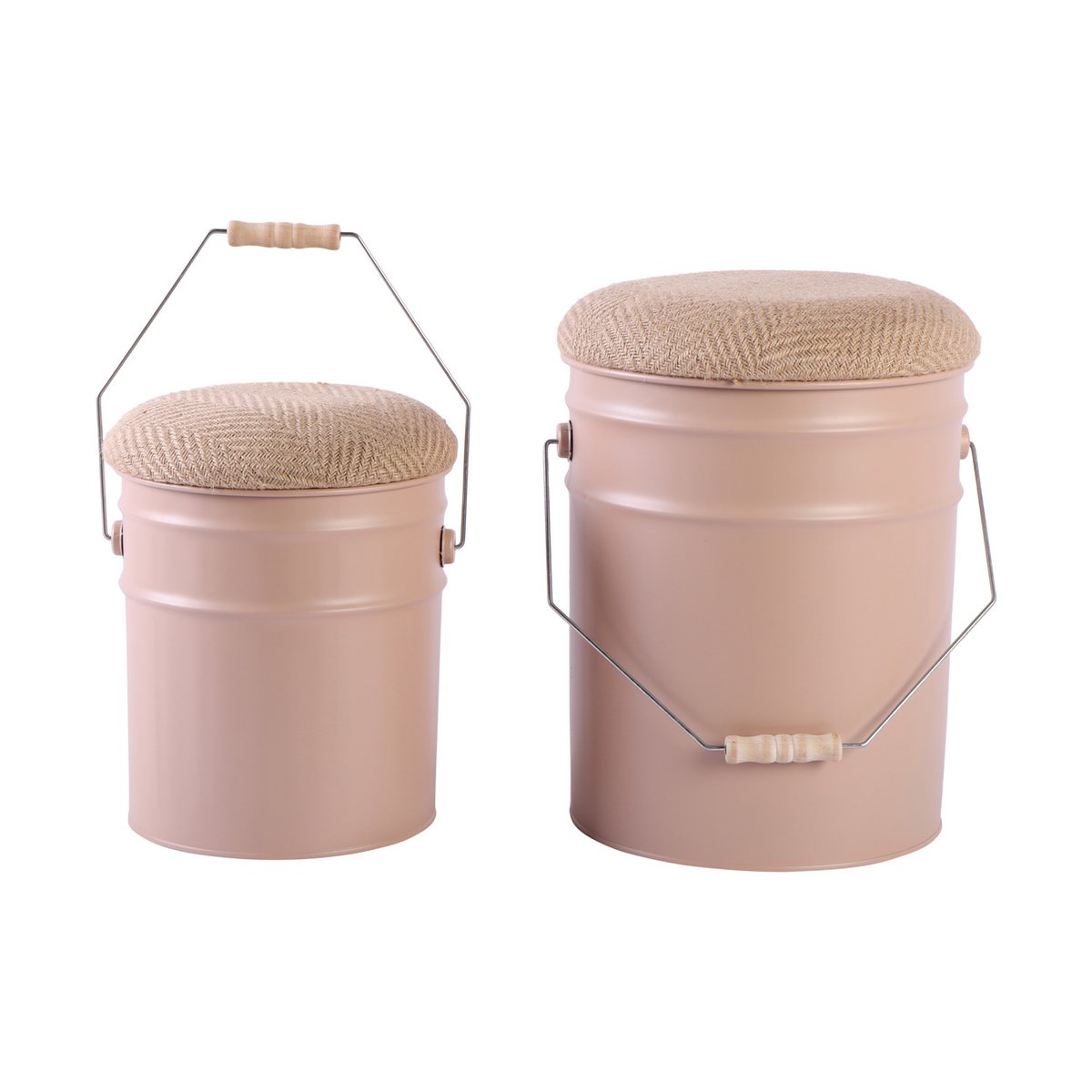 2er-Set Hocker mit Stauraum Braun | VIA X SELECTION