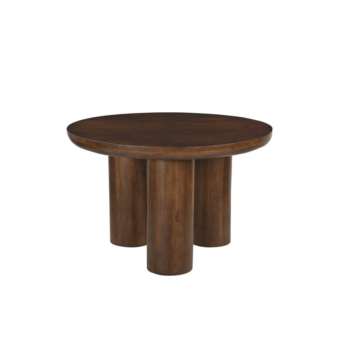 Runder Esstisch Mangoholz drei Zylinderfüße 120 cm | VIA X SELECTION