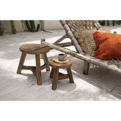 Hocker aus recyceltem Teakholz natur mittel | VIA X SELECTION