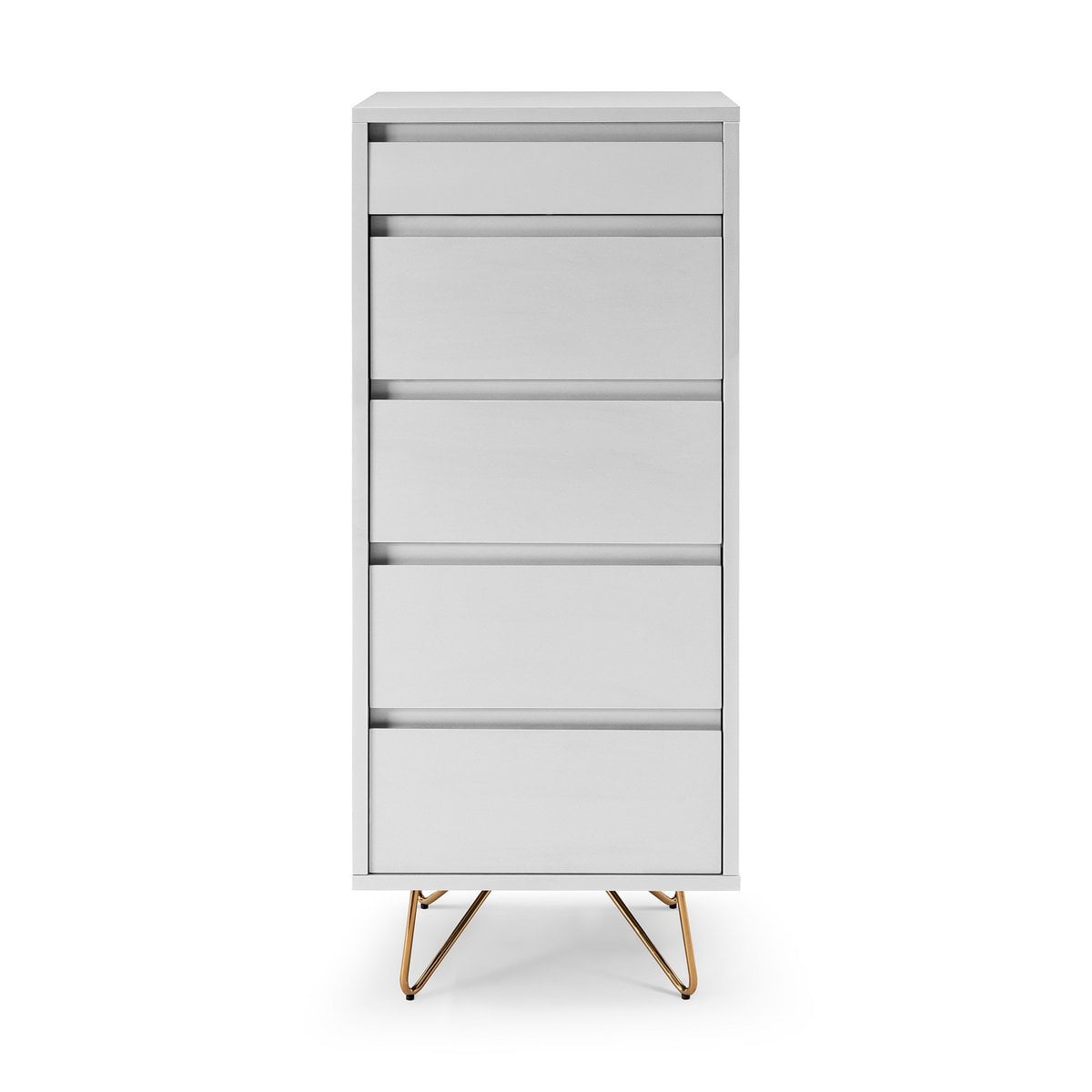 Hochkommode weiß mit Spiegelklappe, 40 × 45 × 110 cm | VIA X SELECTION