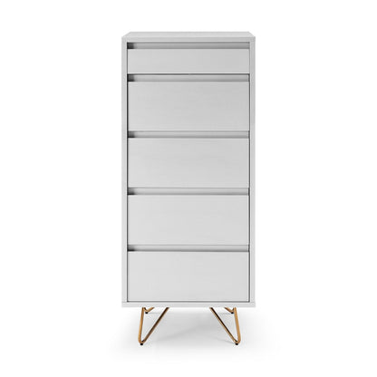 Hochkommode weiß mit Spiegelklappe, 40 × 45 × 110 cm | VIA X SELECTION