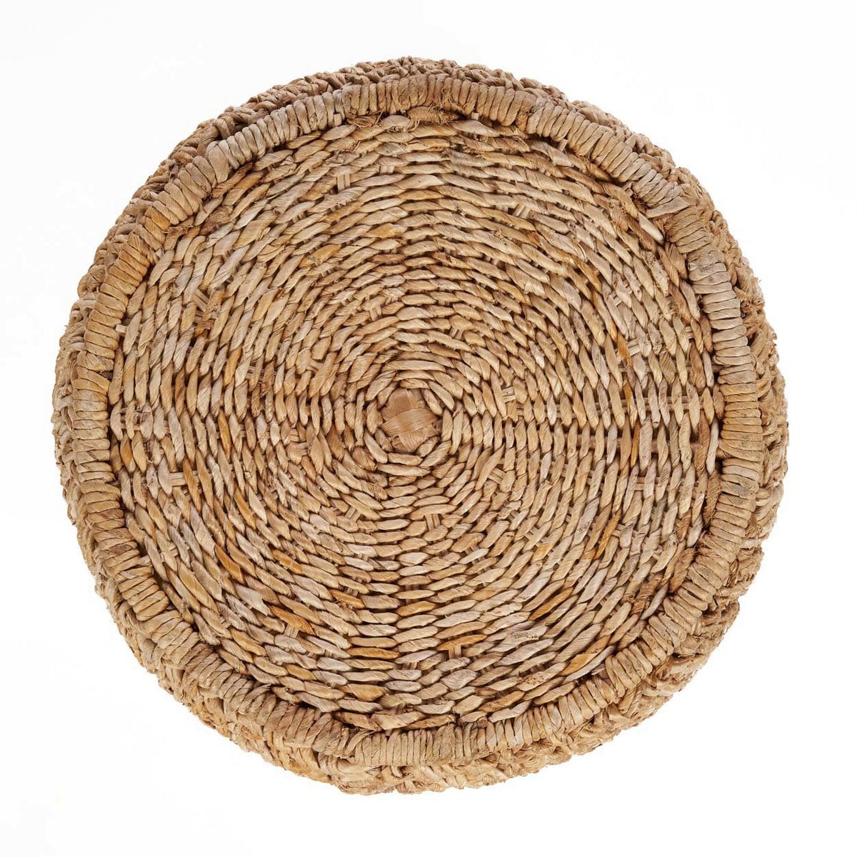Geflochtener Hocker aus Bananenblatt natur mit geschlossener Form | VIA X SELECTION