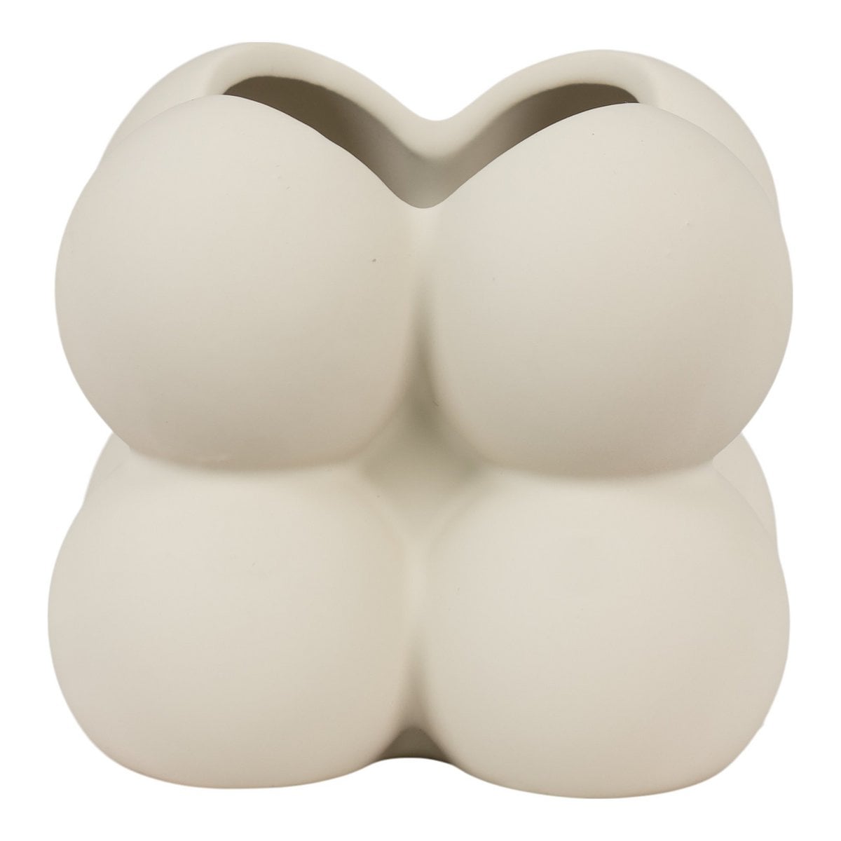 Kleines Pflanzgefäß aus Steinzeug, Grau, 9 ×, 9 × 8 cm | VIA X SELECTION