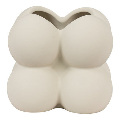 Kleines Pflanzgefäß aus Steinzeug, Grau, 9 ×, 9 × 8 cm | VIA X SELECTION