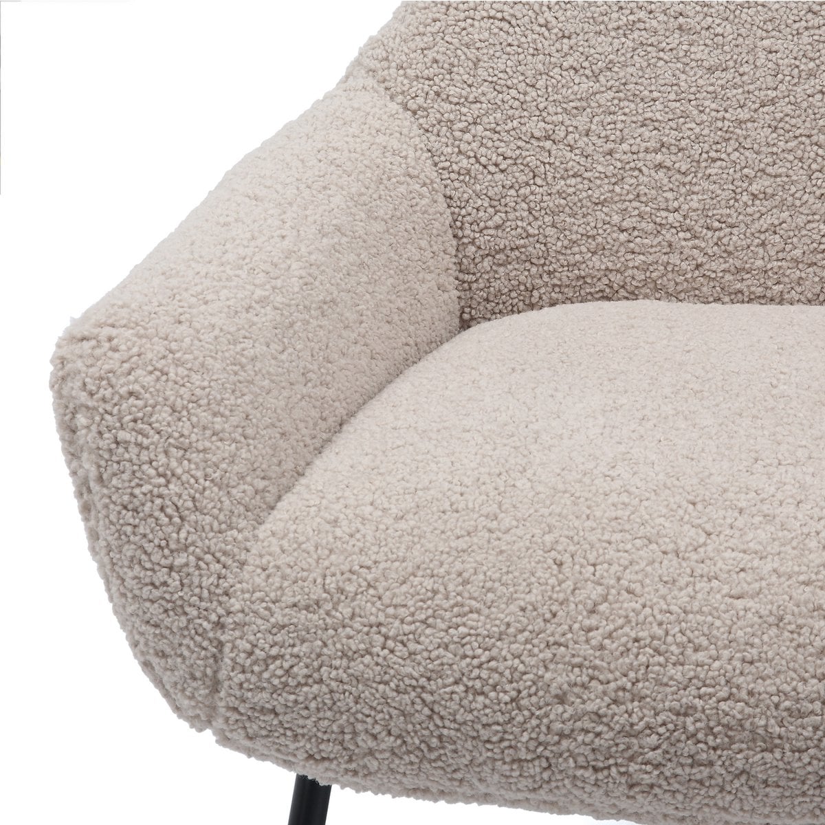 Sessel mit Hocker in Teddyfell-Optik in Taupe | VIA X SELECTION