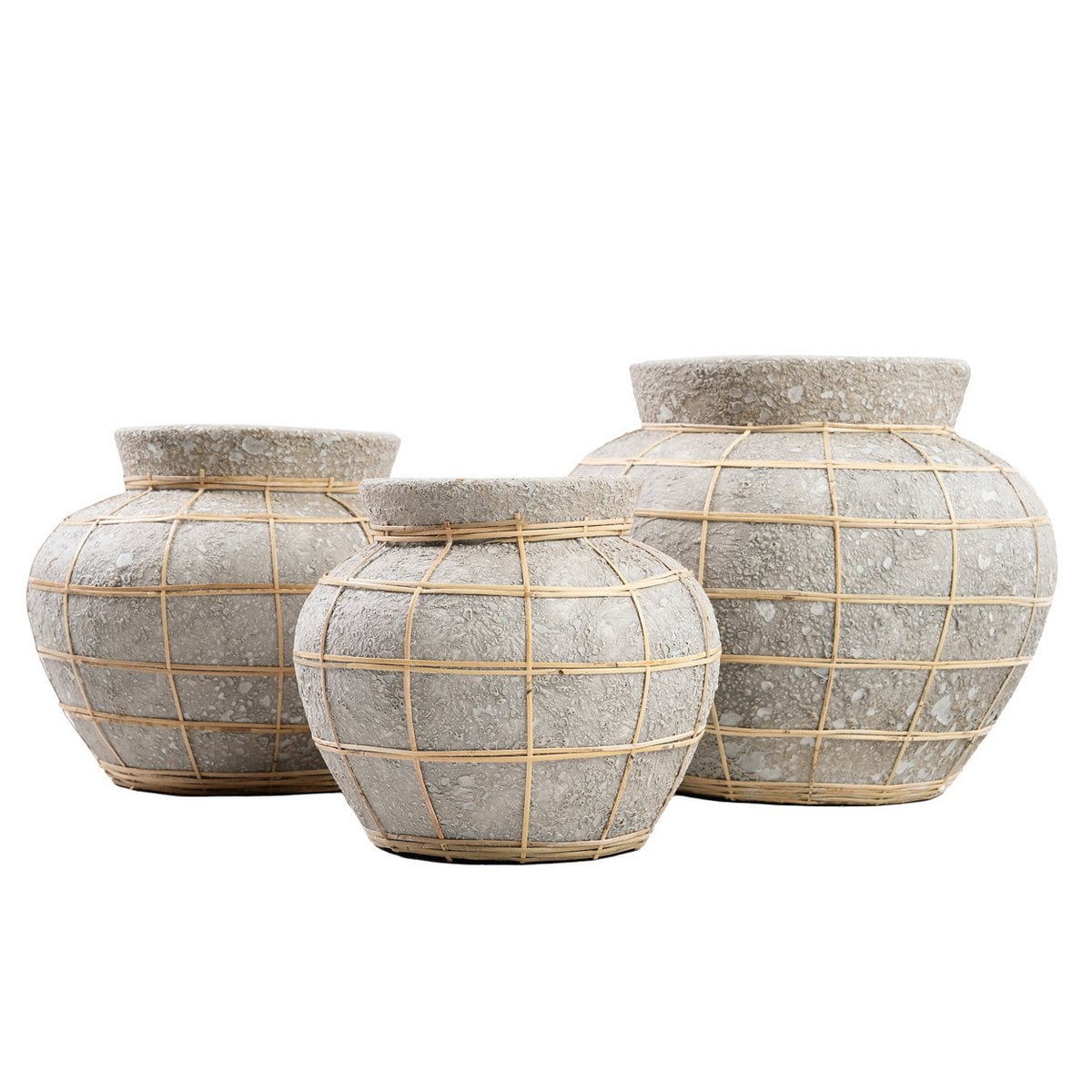 Große Terrakotta-Vase in Betongrau und in Natur | VIA X SELECTION