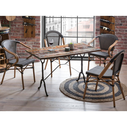Bistrotisch Altholz bunt Gussgestell, 120 × 65 cm | VIA X SELECTION