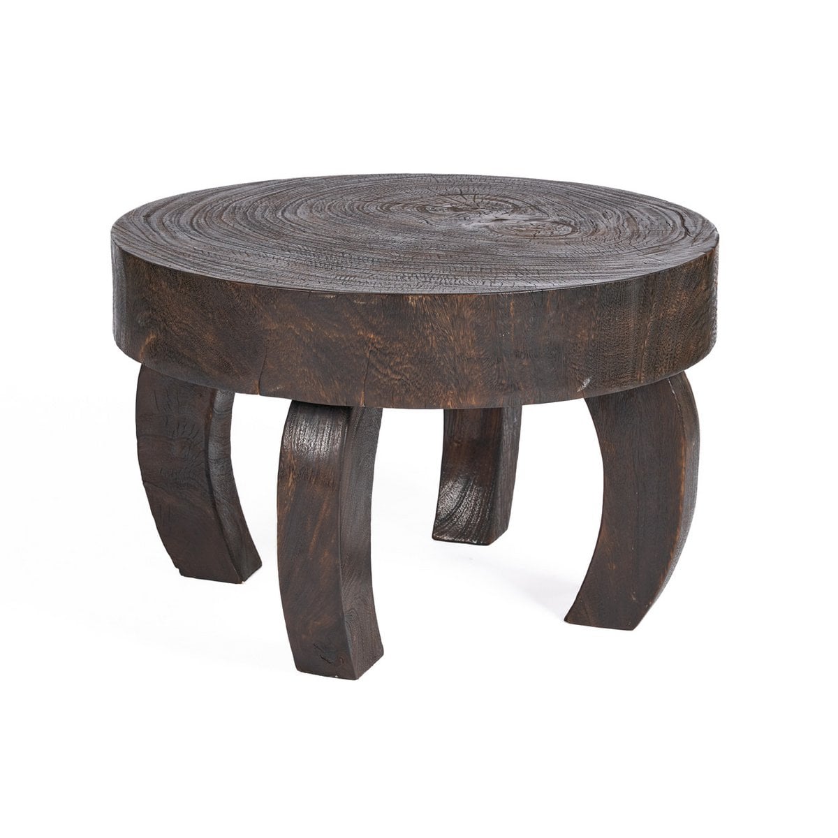 Runder Couchtisch aus Holz im Walnusston, Ø, 70 × 45 cm | VIA X SELECTION