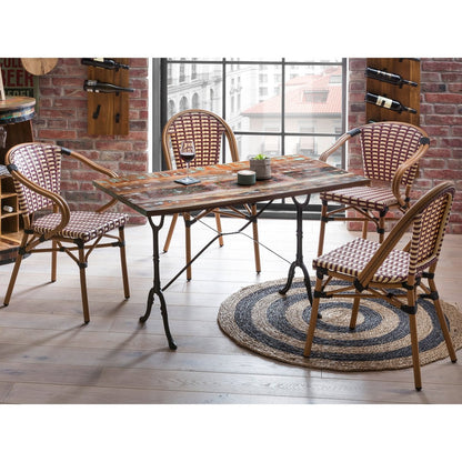 Bistrotisch Altholz bunt Gussgestell, 120 × 65 cm | VIA X SELECTION