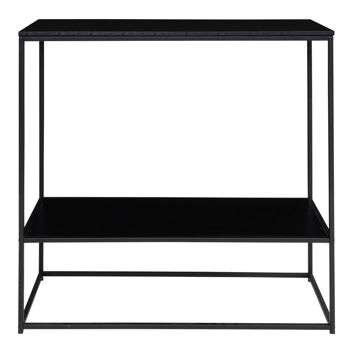 Konsolentisch schwarz mit 2 Ablagen, 80 × 36 × 80 cm | VIA X SELECTION