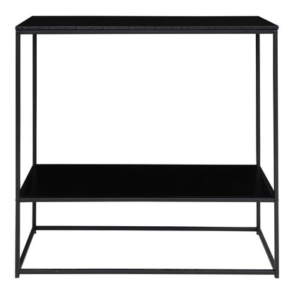 Konsolentisch schwarz mit 2 Ablagen, 80 × 36 × 80 cm | VIA X SELECTION