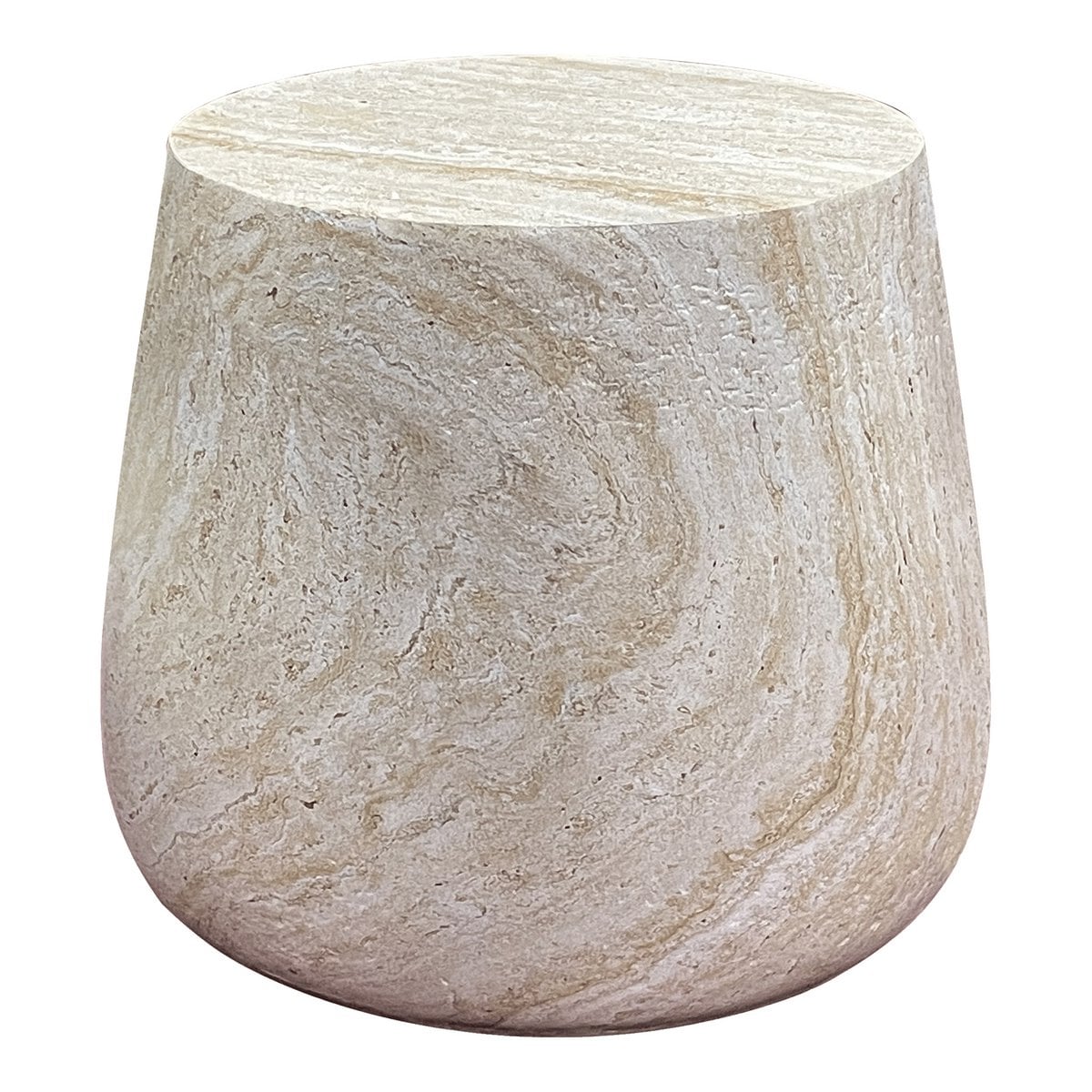 Runder Beistelltisch in Naturweiß Ø 47,5 × 41 cm | VIA X SELECTION