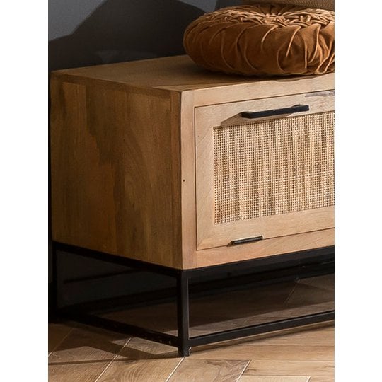 Niedriger Schuhschrank mit Rattanfront 40 × 84,5 × 48 cm | VIA X SELECTION