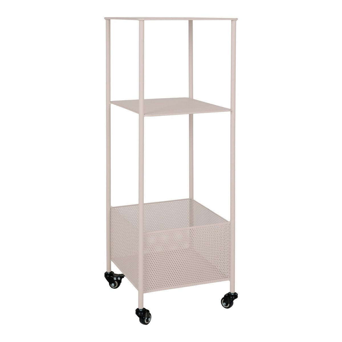 Rollwagen aus Stahl mit 3 Ebenen, 35 × 35 × 106 cm | VIA X SELECTION
