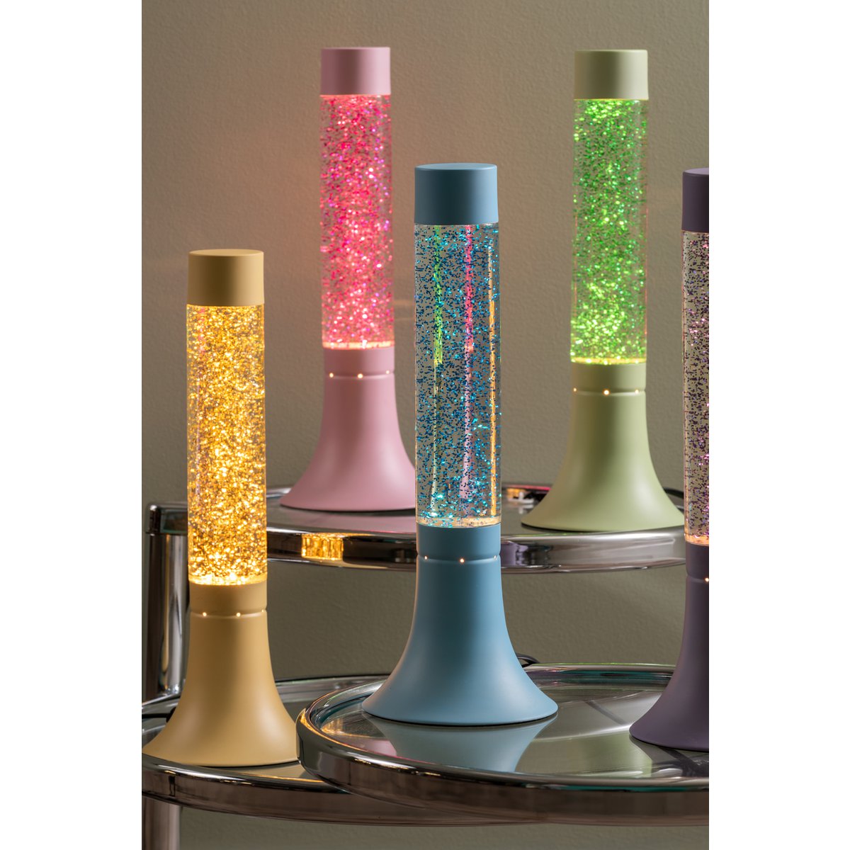 Leitmotiv Astro Glitter Tischleuchte aus Glas in Grün | VIA X SELECTION