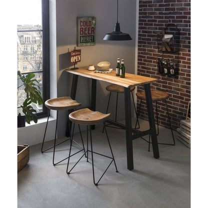 Barhocker aus Akazienholz und Metall | VIA X SELECTION