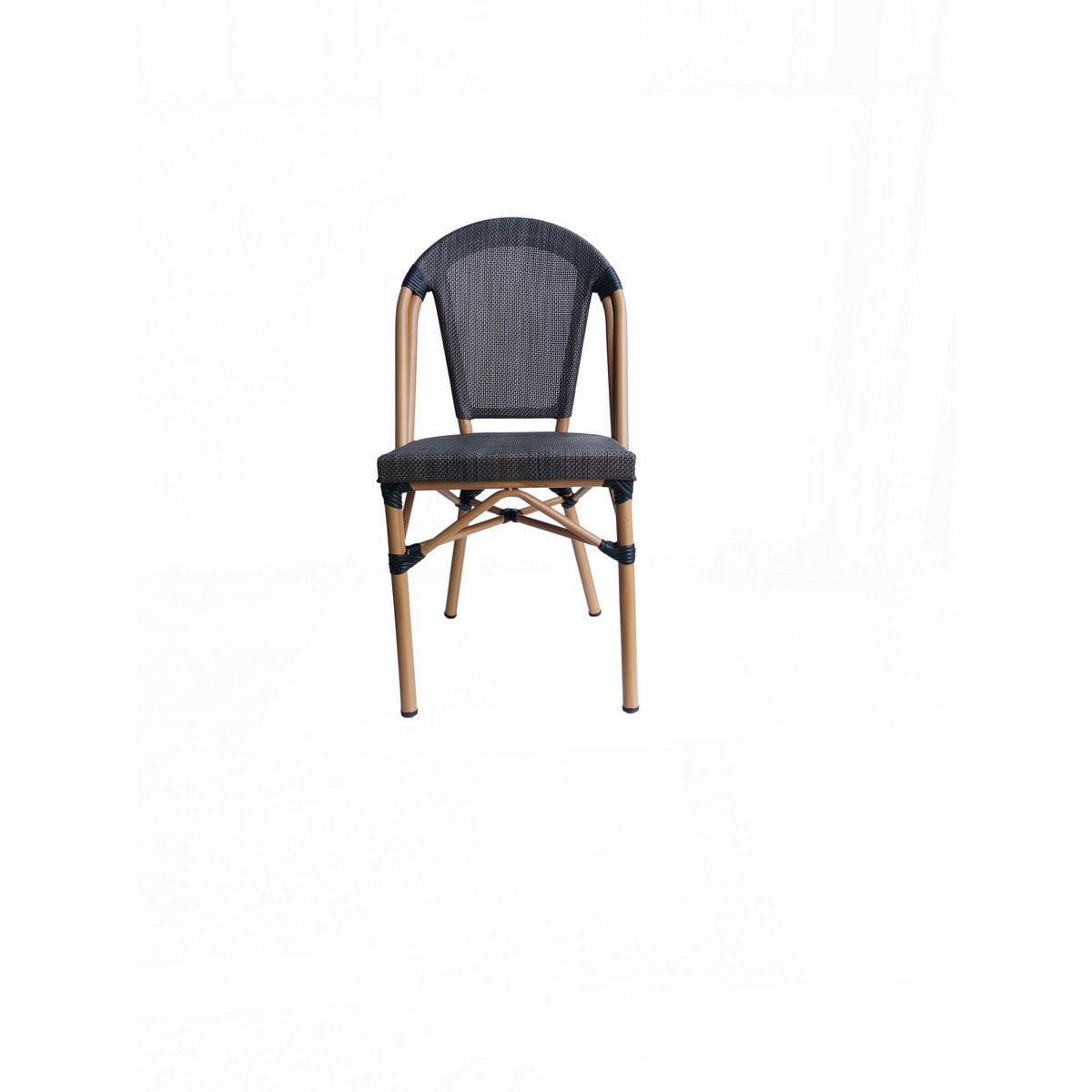 Bistrostuhl in Rattanoptik mit beigem Aluminiumgestell im 2er-Set | VIA X SELECTION