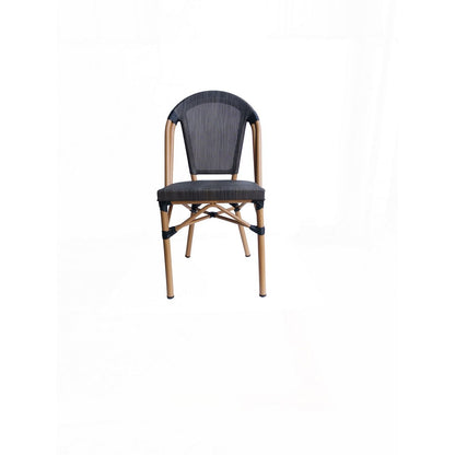 Bistrostuhl in Rattanoptik mit beigem Aluminiumgestell im 2er-Set | VIA X SELECTION