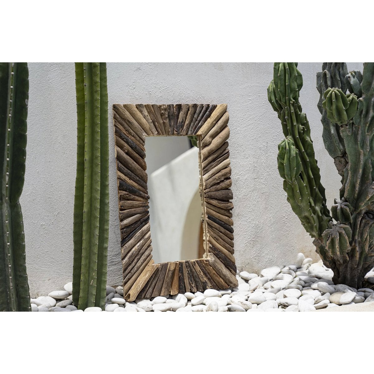 Wandspiegel mit Treibholzrahmen natur, 60 × 41 cm | VIA X SELECTION