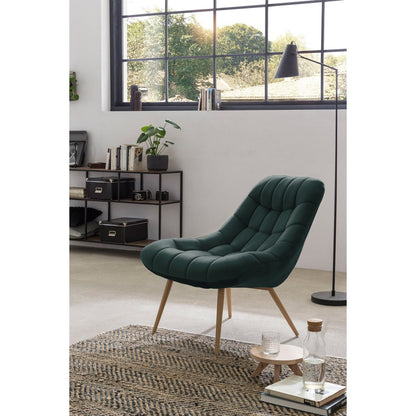 Loungesessel aus Samt grün mit XXL-Sitzfläche | VIA X SELECTION