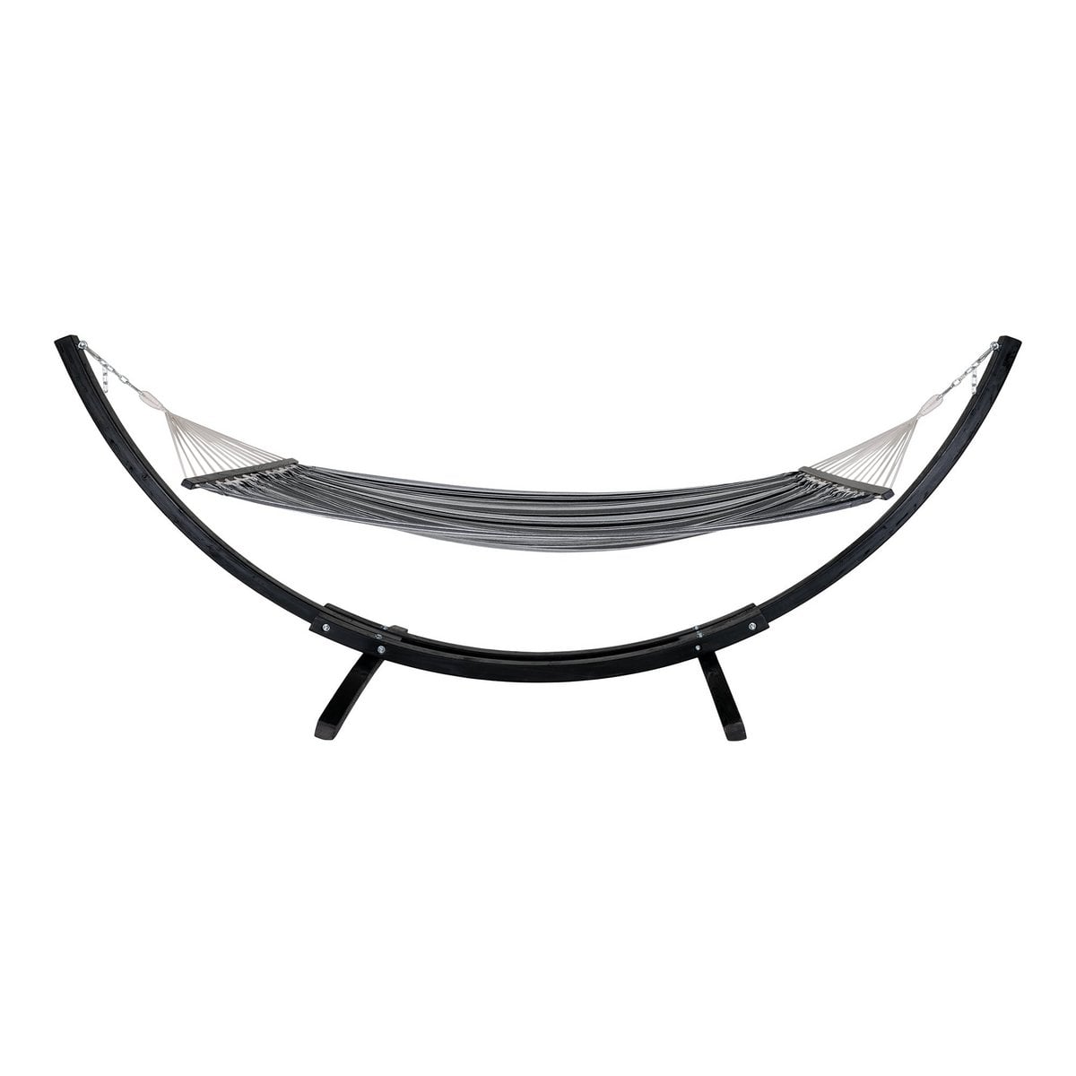 Hängematte mit Gestell in Grau-Schwarz 320 cm | VIA X SELECTION