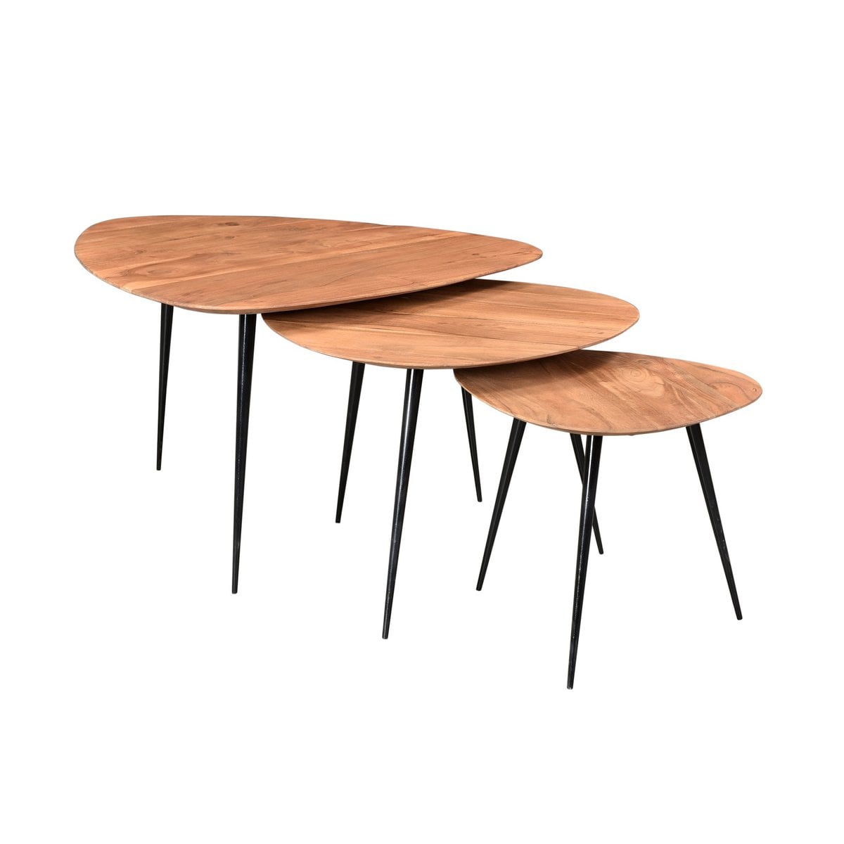 Beistelltisch aus Akazie und Metall, 40 × 37 × 37 cm | VIA X SELECTION