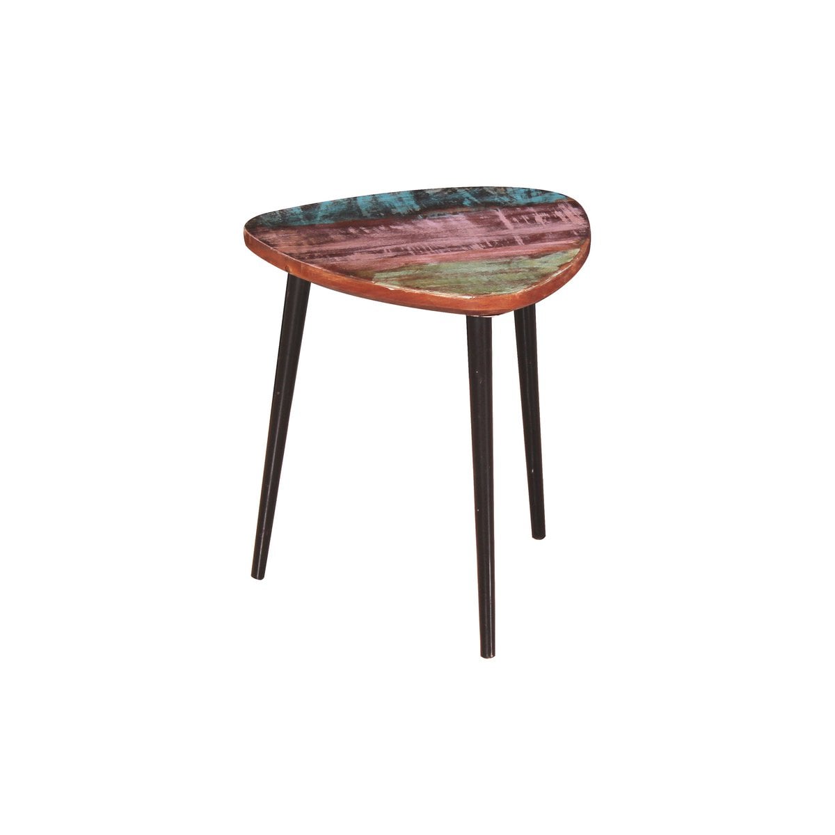 Couchtisch aus recyceltem Holz und Metall, 34 × 34 × 39 cm | VIA X SELECTION