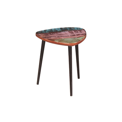 Couchtisch aus recyceltem Holz und Metall, 34 × 34 × 39 cm | VIA X SELECTION