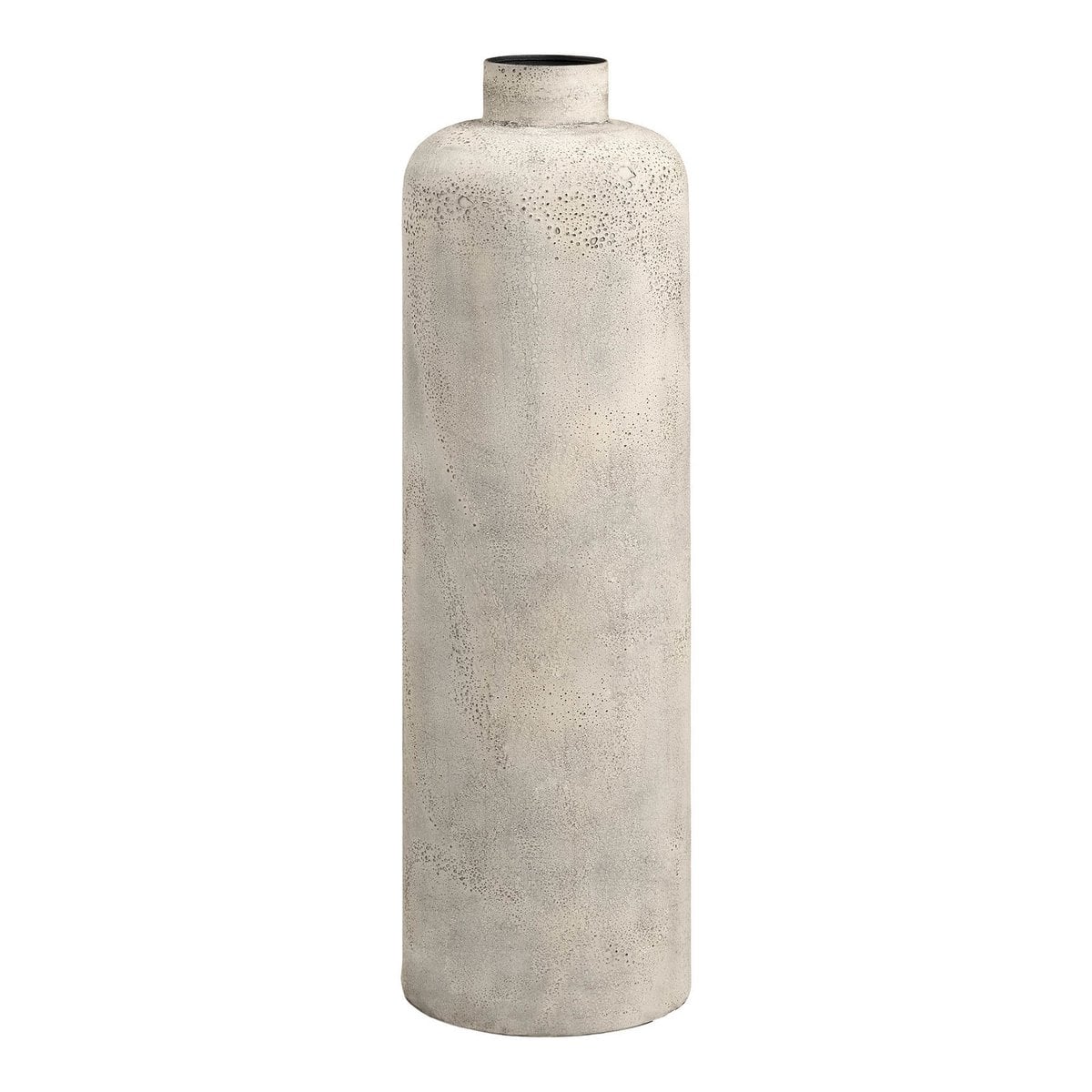 Sehr hoher Blumentopf aus Metall, Antik-Beige, Ø 24 × 78,5 cm | VIA X SELECTION