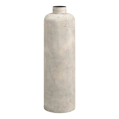 Sehr hoher Blumentopf aus Metall, Antik-Beige, Ø 24 × 78,5 cm | VIA X SELECTION
