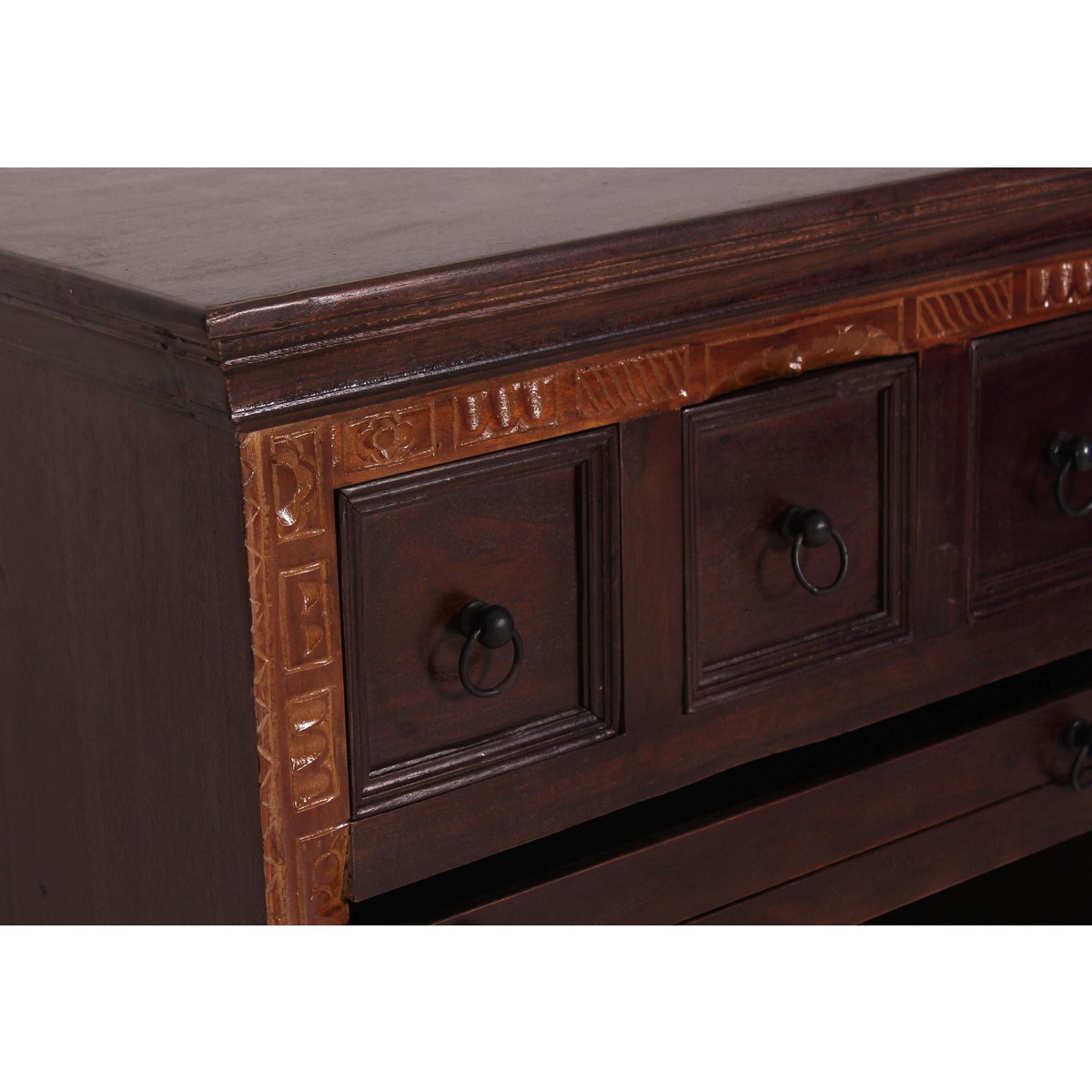 Servierwagen aus Altholz mit Flaschenfach, 78 × 48 × 85 cm | VIA X SELECTION