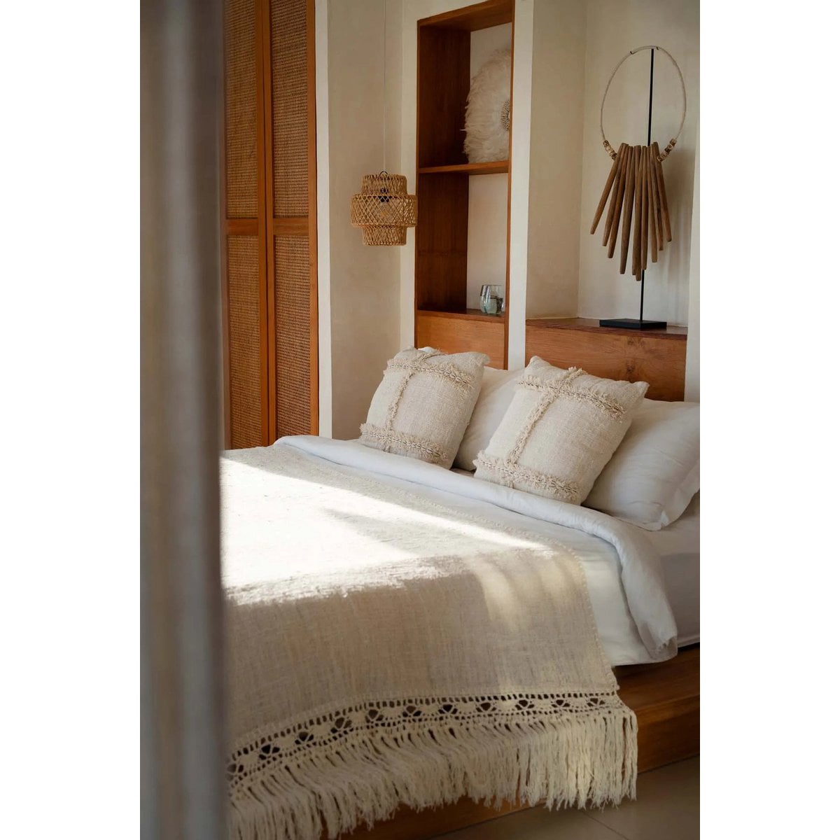 Kissenbezug aus Baumwolle in Naturton, 50 × 50 cm | VIA X SELECTION