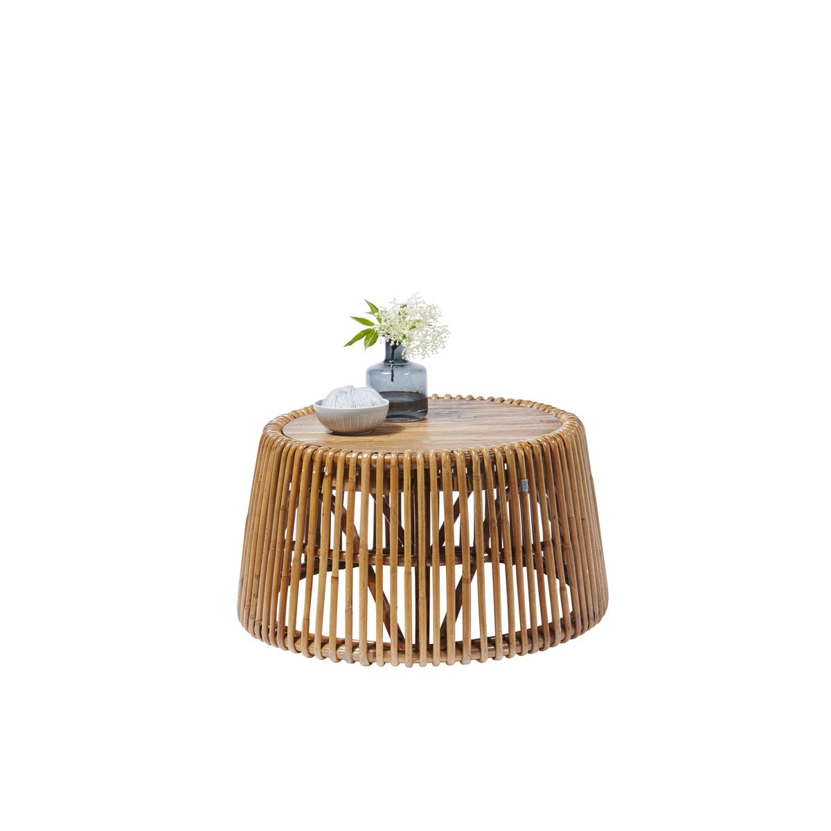 TOM TAILOR Home Beistelltisch aus Rattan und Glas, 69 × 69 × 38 cm | VIA X SELECTION