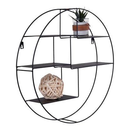 Rundes Regal aus schwarzem Stahl, Ø, 47 × 10 cm | VIA X SELECTION