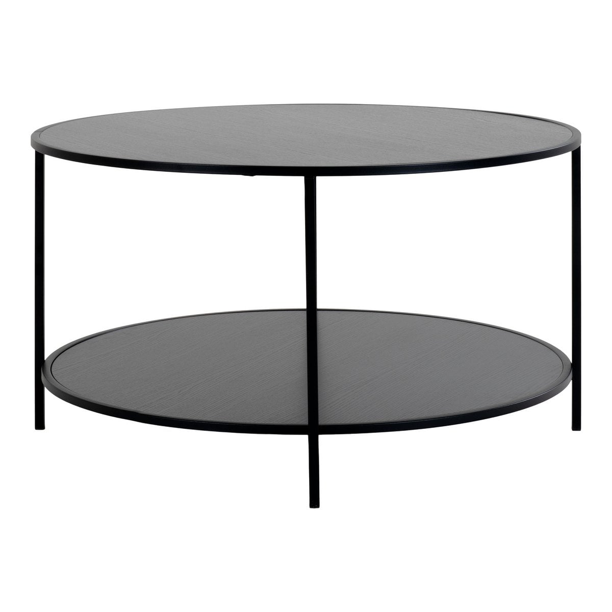 Runder Couchtisch aus Metall mit schwarzer Platte, Ø, 80 × 45 cm | VIA X SELECTION